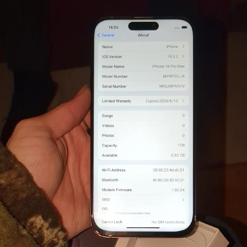 Apple Smartphone 16 pro max in Sleek Black